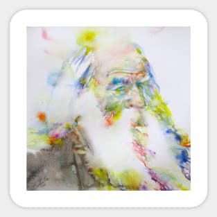 WALT WHITMAN watercolor portrait .4 Sticker